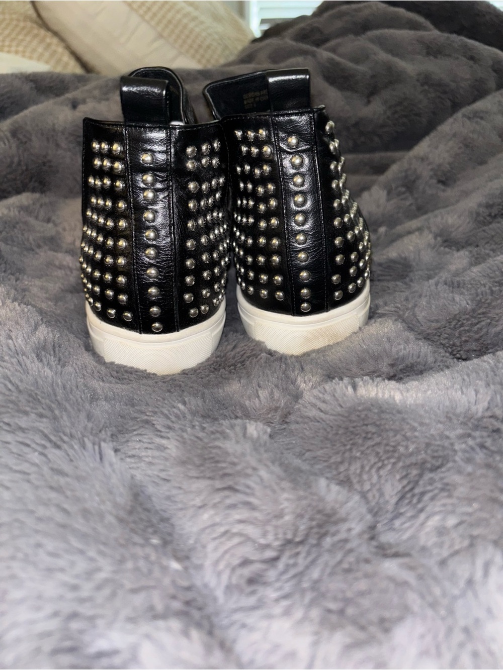 BEAST FASHION Black Leather Ankle Booties with White Sole - Picture 3 of 3